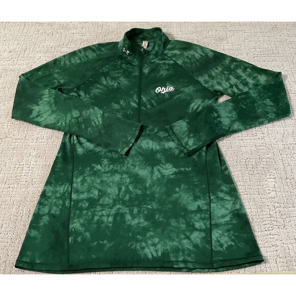 Ohio Green Tie Dye Quarter Zip Pullover Jacket Women’s Size Medium,EUC - Picture 2 of 10